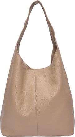 Roberta M Beige Rundleer Tas