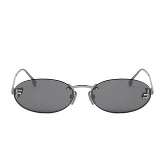 Fendi First Crystal Silver Oval Sunglasses