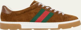 Gucci Mens Ace Suede Low-Top Sneakers