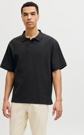 Jack & Jones Poloshirt JACK & JONES JJEHARRISON STRUCTURE POLO SS LN, Herren, Gr. XXL, schwarz, Jersey, Obermaterial: 100% Baumwolle, unifarben, Shirts Poloshirt, 