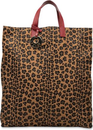 Fendi Borsa shopper in tela con stampa leopardata 2010-2025 - Marrone