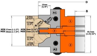 CMT 695.015.e1 Par De Cuchillas Para Perfiles Machihembrados Perf. E1 (25x30x2)