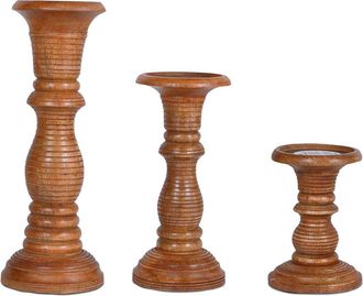 Mela Artisans Jharna Pillar Candleholder Set - Natural at Nordstrom