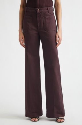 Victoria Beckham Alina High Waist Wide Leg Jeans in Acai at Nordstrom, Size 26