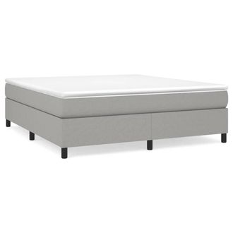 Berkfield Home Box Spring Bed Frame Light Grey 180x200cm Super King Fabric