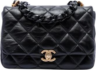 Chanel Pre-owned Flap Shoulder Bag - Dames - Vintage Schoudertas - Zwart - ONE Size - Leer - Vintage
