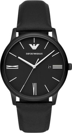 Emporio Armani Accessoires, Heren, Zwart, ONE Size, Leer, Ar 11573 Horloge