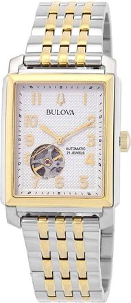 Bulova Sutton Automatic Silver Dial Two-Tone Mens Watch 98A308