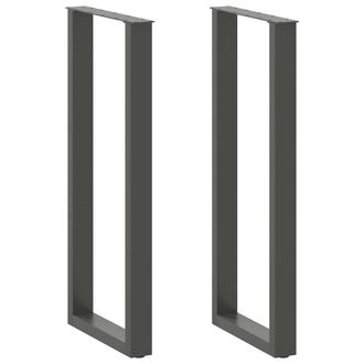 Berkfield Home Coffee Table Legs U-Shaped 2 pcs Anthracite 50x(110-111) cm Steel