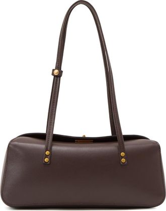 Reiss Devora Leather Shoulder Bag in Chocolate at Nordstrom