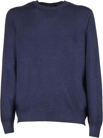 Fay Round-neck Knitwear, male, Blue, Size: 4XL Girocollo Tinto Capo F.12