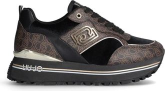 Liu Jo Zwarte Leren Sneakers Hoge Zool - Dames - Sneakers - Bruin - 37 EU - Leer - Schoenen