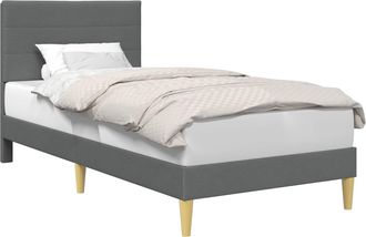 vidaXL Estructura De Cama Con Cabecera Gris Oscuro 100 X 190 Cm Tela Vidaxl