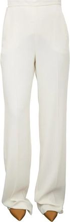 Marella Witte Lange Broek - Dames - Straight fit broeken - Wit - XS - Polyester - Broeken