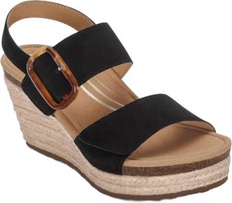 Aetrex Womens Ashley Arch Support Wedge In Black