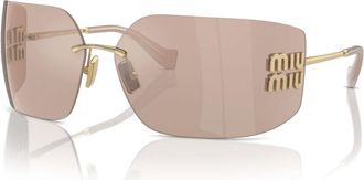 Miu Miu Sunglasses, female, Yellow, Size: ONE SIZE Gold/Light Pink Sunglasses SMU 54Ys
