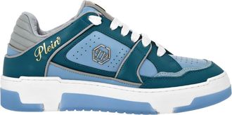 Philipp Plein Hexagon Lo-Top Sneakers - unisex - Sneakers - Blauw - 38 EU - Leer - Schoenen