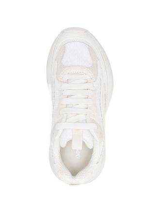 Emporio Armani Mesh and Leather Sneakers - White