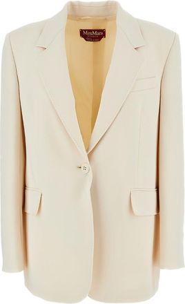 Max Mara Off White Notched Lapel Blazer