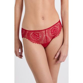 Etam Iconique Eyelash Lace Hipster Panties in Red at Nordstrom, Size X-Small