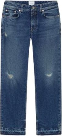 Closed Slim Fit Straight Leg Jeans - Dames - Cropped Jeans - Blauw - W28 - Denim - Jeans