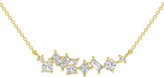 Pompeii3 1Ct TW Diamond Mixed Fancy Shape Designer Necklace 14k Gold Lab Grown Pendant