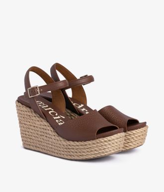 Pedro Garcia Wedge sandal in brown leather | Danila | Spring Summer 26 |PEDRO GARCIA