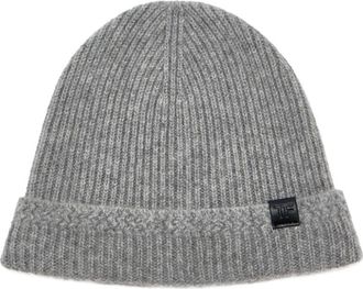 Tom Ford Cashmere Rib Beanie - Heren - Hoeden - Grijs - M - Kasjmier - Accessoires