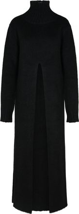 Jil Sander Black Alpaca Blend Dress