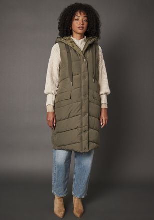 Hailys Steppweste HAILYS SL P VT Ch44arlotte, Damen, Gr. S (36), gr&uuml;n (khaki), Web, Obermaterial: 100% Polyester, unifarben, Westen Steppweste