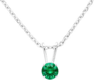SuperJeweler 1/8 Carat Gemstone Solitaire Pendant Necklace in Gold with Free Chain - Multiple Gemstone Options Available