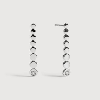Monica Vinader Sterling Silver Lab Grown Diamond Solo Graduated Drop Earrings Lab Grown Diamond