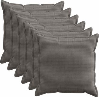 vidaXL Funda De Almohada 6 Uds. Houten Gris Oscuro 55 X 55 Cm Pana Vidaxl