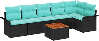vidaXL Conjunto De Sof&aacute;s De Jard&iacute;n 7 Uds. 6-n&uacute;mero De Plazas Vidaxl