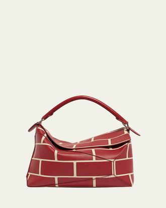 Loewe Mens Large Brick Leather Puzzle Edge Shoulder Bag
