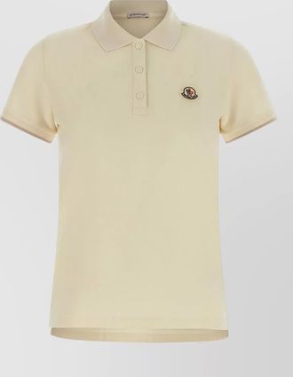 Moncler cotton piqu&eacute; polo shirt logo detail
