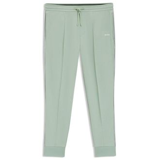 BOSS Piping-detail tracksuit bottoms in a cotton blend