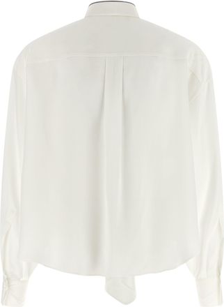 Brunello Cucinelli Womens White Silk Blouse