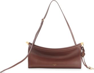 Alaia Medium Le Click East/West Leather Shoulder Bag in Brun at Nordstrom