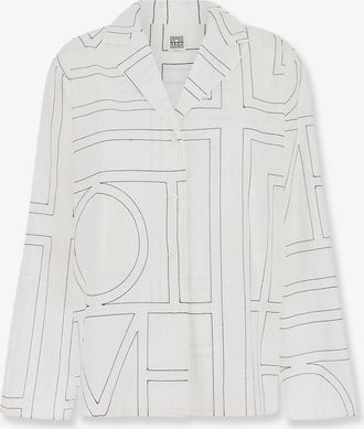 Toteme Top pigiama in misto cotone con stampa Monogram - TOTEME - gender_Woman
