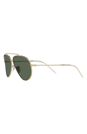Ray-Ban Reverse 62mm Oversize Aviator Sunglasses in Gold Flash at Nordstrom