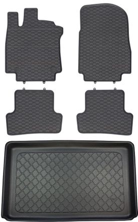 OEM Renault Captur I Suv De 04.2013 A 12.2019 Set - Alfombrillas De Goma Para Coche + Alfombrilla Para Maletero