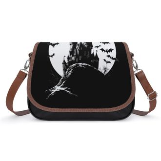 Generic Old Gothic Castle Womens Crossbody Bag Fashion Shoulder Handbags Message Tote Bag with Adjustable Strap