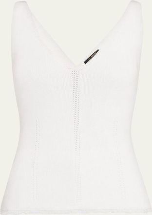 Kobi Halperin Finley Pointelle Rib Knit Cotton Tank
