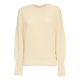 Victoria Beckham Round-neck Knitwear, female, Beige, Size: M Round-neck Knitwear