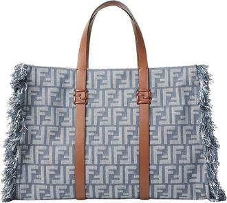 Fendi Tassen, Dames, Blauw, ONE Size, Stijlvolle Tote Tas