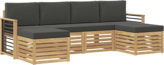 vidaXL Conjunto De Sof&aacute;s De Exterior 6 Uds. Blanco Y Antracita Vidaxl