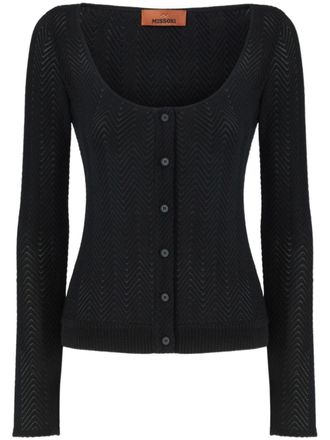 Missoni Cardigan con motivo chevron - Nero