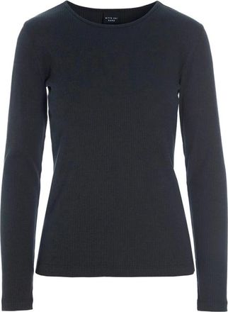 Bitte Kai Rand Rib Knit Blouse - Dames - Longsleeves - Zwart - L - Katoen - Tops