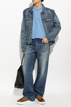 Alexander McQueen T-shirt With Logo, Mens, Blue